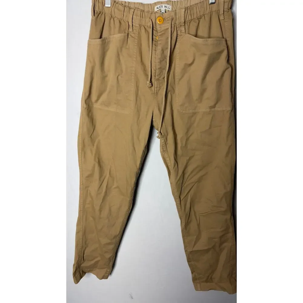 Alex Mill pull on button fly pants in tan sz L